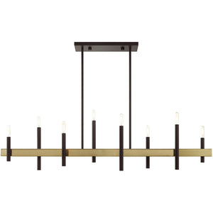 HomeRoots Eight Light Dimmable Chandelier - Modern Cylinder Design for Versatile Spaces with Adjustable Illumination 687523