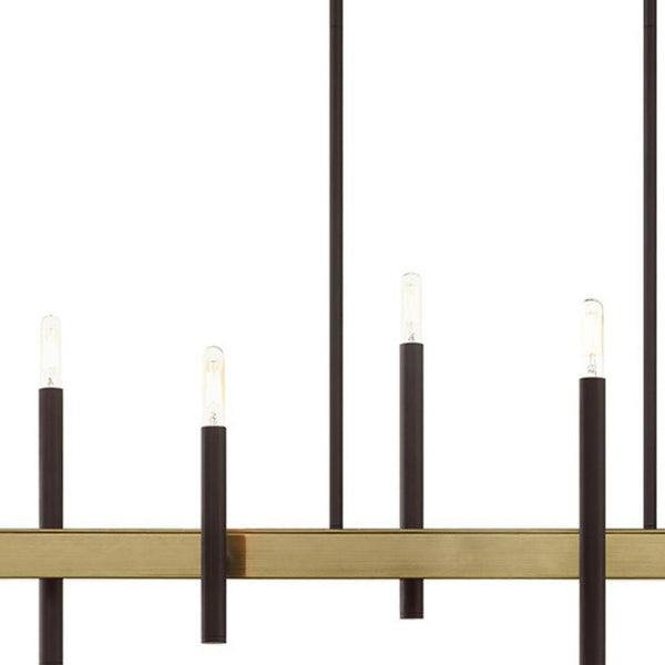 HomeRoots Eight Light Dimmable Chandelier - Modern Cylinder Design for Versatile Spaces with Adjustable Illumination 687523