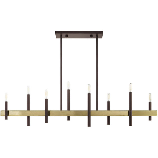 HomeRoots Eight Light Dimmable Chandelier - Modern Cylinder Design for Versatile Spaces with Adjustable Illumination 687523