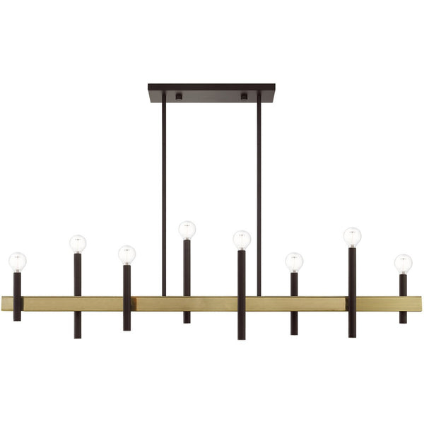 HomeRoots Eight Light Dimmable Chandelier - Modern Cylinder Design for Versatile Spaces with Adjustable Illumination 687523