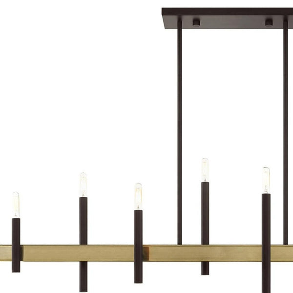 HomeRoots Eight Light Dimmable Chandelier - Modern Cylinder Design for Versatile Spaces with Adjustable Illumination 687523
