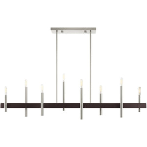 HomeRoots Eight Light Dimmable Chandelier – Modern Cylinder Design for Elegant Illumination in Any Space 687524