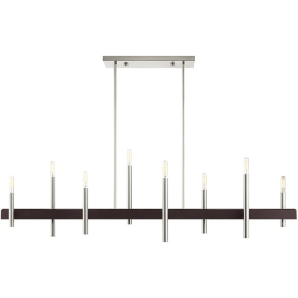 HomeRoots Eight Light Dimmable Chandelier – Modern Cylinder Design for Elegant Illumination in Any Space 687524