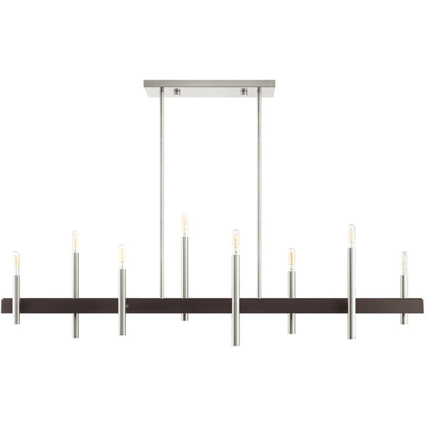 HomeRoots Eight Light Dimmable Chandelier – Modern Cylinder Design for Elegant Illumination in Any Space 687524