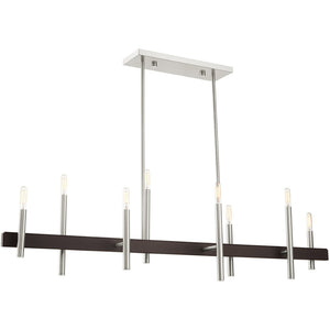 HomeRoots Eight Light Dimmable Chandelier – Modern Cylinder Design for Elegant Illumination in Any Space 687524