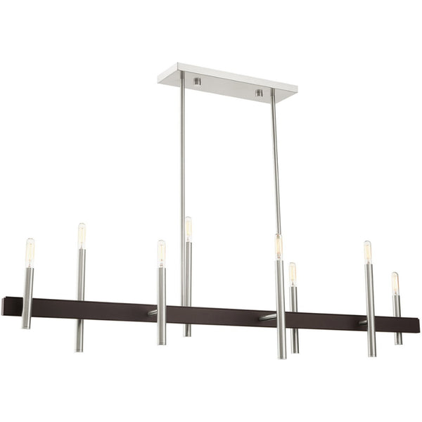 HomeRoots Eight Light Dimmable Chandelier – Modern Cylinder Design for Elegant Illumination in Any Space 687524