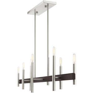 HomeRoots Eight Light Dimmable Chandelier – Modern Cylinder Design for Elegant Illumination in Any Space 687524