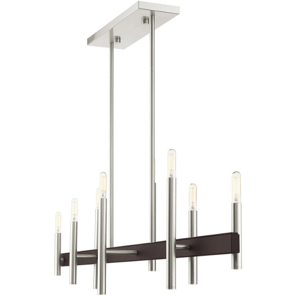 HomeRoots Eight Light Dimmable Chandelier – Modern Cylinder Design for Elegant Illumination in Any Space 687524