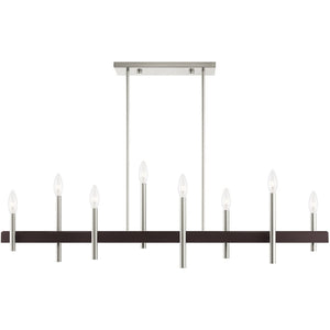 HomeRoots Eight Light Dimmable Chandelier – Modern Cylinder Design for Elegant Illumination in Any Space 687524