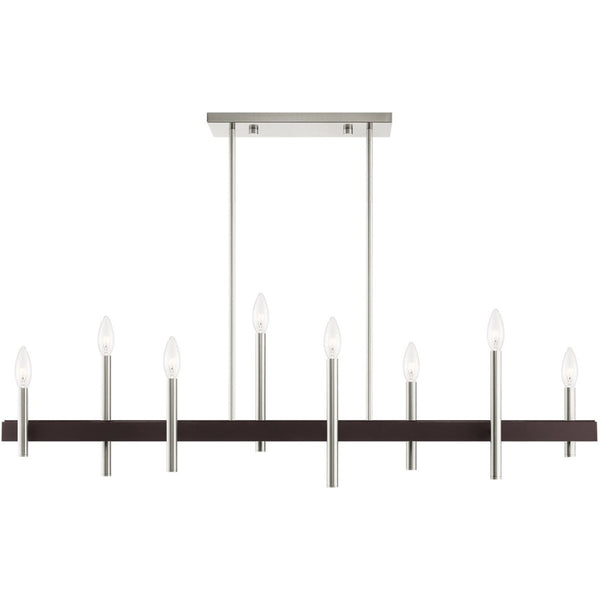 HomeRoots Eight Light Dimmable Chandelier – Modern Cylinder Design for Elegant Illumination in Any Space 687524