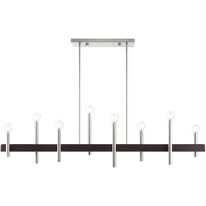HomeRoots Eight Light Dimmable Chandelier – Modern Cylinder Design for Elegant Illumination in Any Space 687524