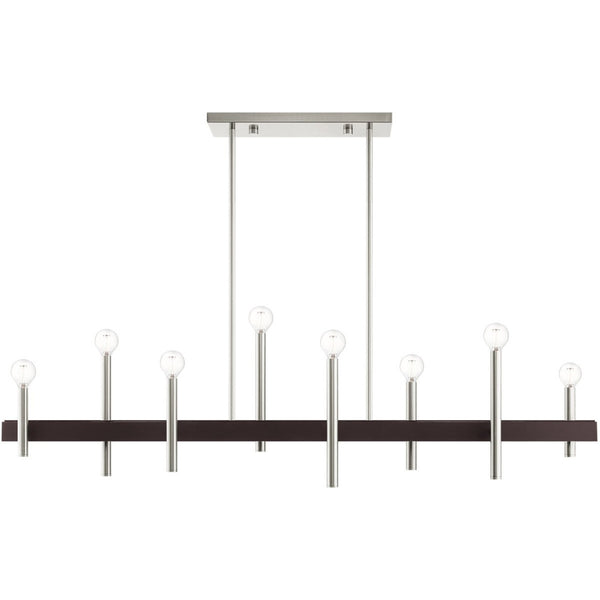 HomeRoots Eight Light Dimmable Chandelier – Modern Cylinder Design for Elegant Illumination in Any Space 687524