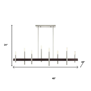 HomeRoots Eight Light Dimmable Chandelier – Modern Cylinder Design for Elegant Illumination in Any Space 687524
