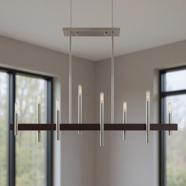 HomeRoots Eight Light Dimmable Chandelier – Modern Cylinder Design for Elegant Illumination in Any Space 687524