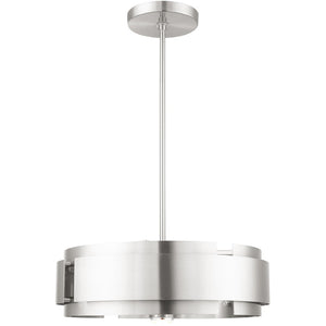 HomeRoots Five Light Dimmable Chandelier - Modern Cylindrical Shades for Stylish Illumination in Any Room 687525
