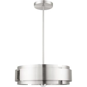 HomeRoots Five Light Dimmable Chandelier - Modern Cylindrical Shades for Stylish Illumination in Any Room 687525