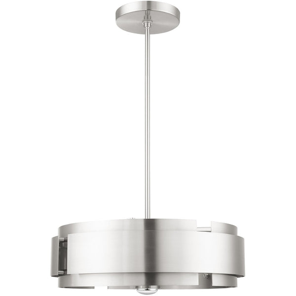 HomeRoots Five Light Dimmable Chandelier - Modern Cylindrical Shades for Stylish Illumination in Any Room 687525