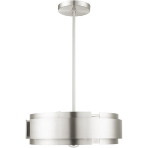 HomeRoots Five Light Dimmable Chandelier - Modern Cylindrical Shades for Stylish Illumination in Any Room 687525