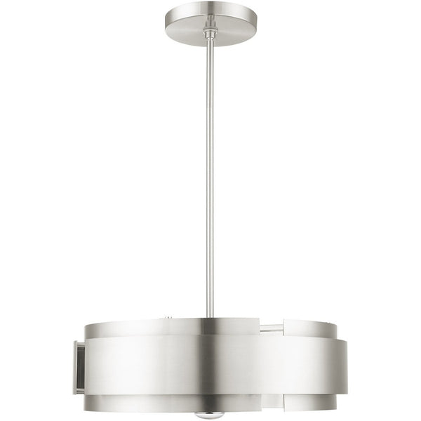 HomeRoots Five Light Dimmable Chandelier - Modern Cylindrical Shades for Stylish Illumination in Any Room 687525