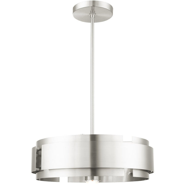 HomeRoots Five Light Dimmable Chandelier - Modern Cylindrical Shades for Stylish Illumination in Any Room 687525