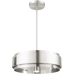 HomeRoots Five Light Dimmable Chandelier - Modern Cylindrical Shades for Stylish Illumination in Any Room 687525