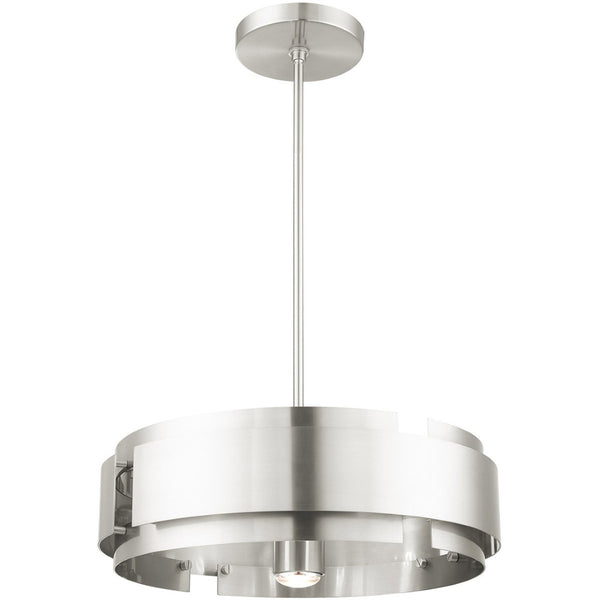 HomeRoots Five Light Dimmable Chandelier - Modern Cylindrical Shades for Stylish Illumination in Any Room 687525