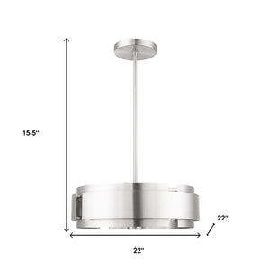 HomeRoots Five Light Dimmable Chandelier - Modern Cylindrical Shades for Stylish Illumination in Any Room 687525
