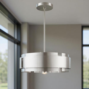HomeRoots Five Light Dimmable Chandelier - Modern Cylindrical Shades for Stylish Illumination in Any Room 687525