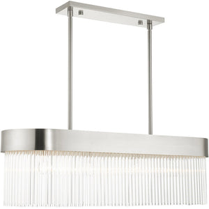 HomeRoots Four Light Dimmable Chandelier - Modern Cylindrical Design with Steel Shades for Elegant Spaces 687529