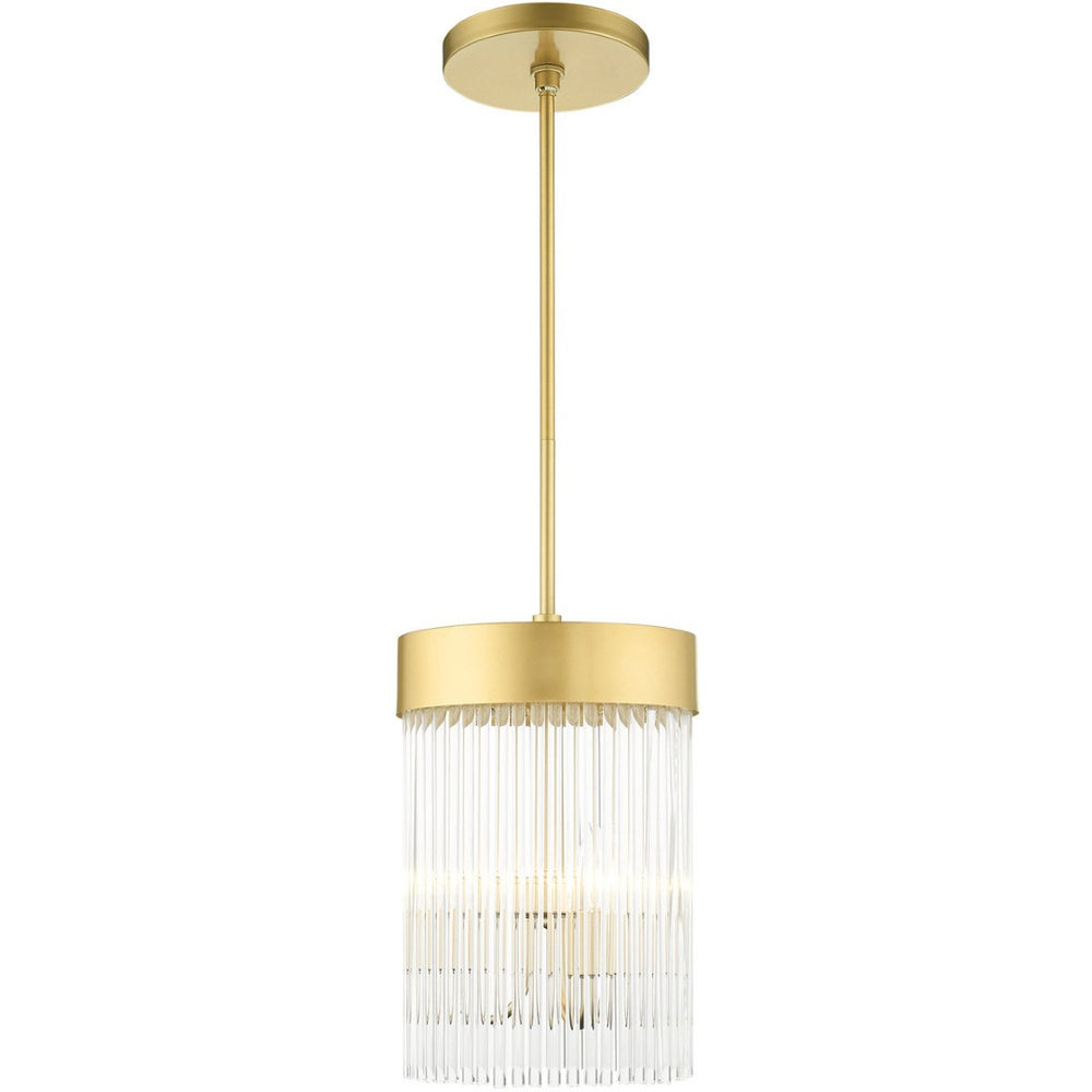 HomeRoots Three Light Dimmable Chandelier - Modern Cylinder Shades for Elegant Illumination in Any Room 687530