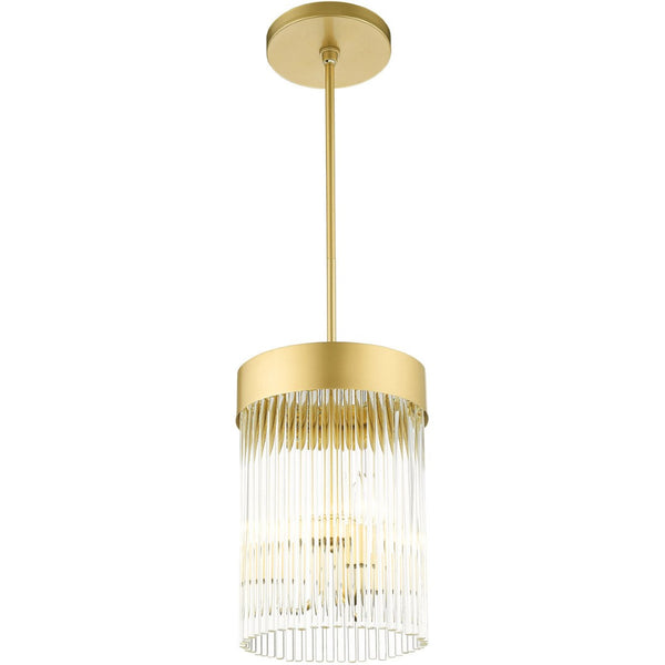 HomeRoots Three Light Dimmable Chandelier - Modern Cylinder Shades for Elegant Illumination in Any Room 687530
