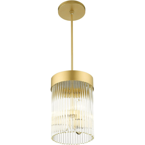 HomeRoots Three Light Dimmable Chandelier - Modern Cylinder Shades for Elegant Illumination in Any Room 687530