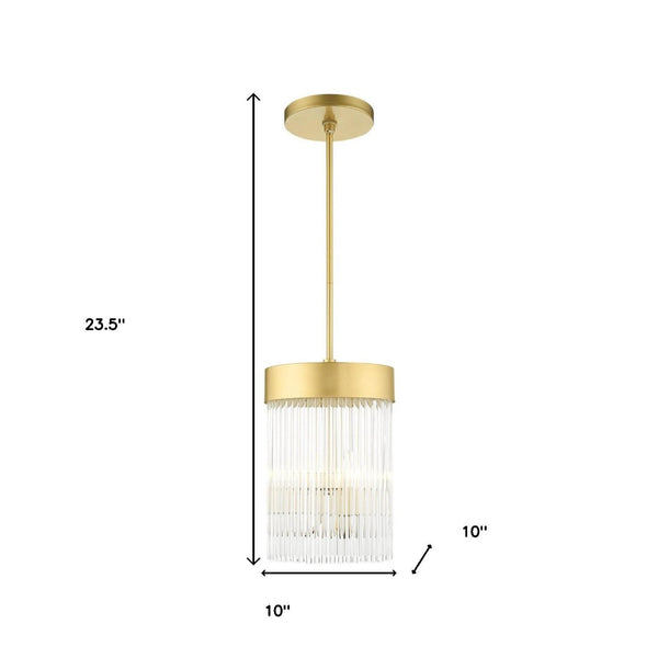 HomeRoots Three Light Dimmable Chandelier - Modern Cylinder Shades for Elegant Illumination in Any Room 687530