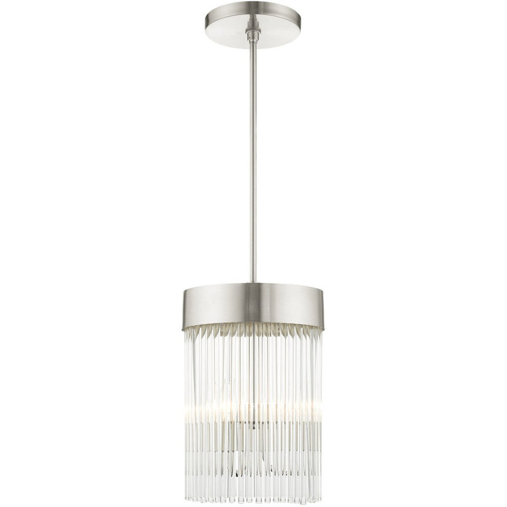 HomeRoots Three Light Dimmable Chandelier - Modern Steel Design with Cylindrical Shades for Any Space 687531