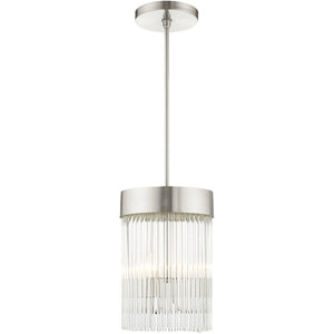 HomeRoots Three Light Dimmable Chandelier - Modern Steel Design with Cylindrical Shades for Any Space 687531