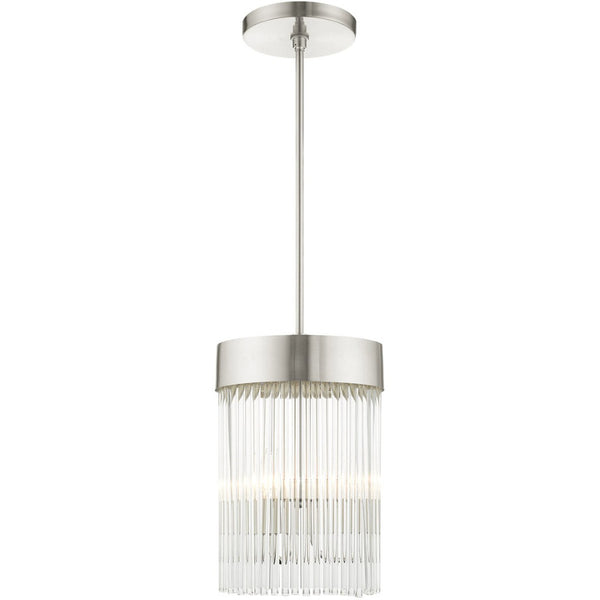 HomeRoots Three Light Dimmable Chandelier - Modern Steel Design with Cylindrical Shades for Any Space 687531