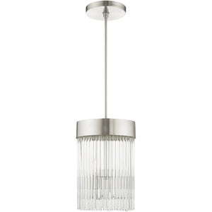 HomeRoots Three Light Dimmable Chandelier - Modern Steel Design with Cylindrical Shades for Any Space 687531