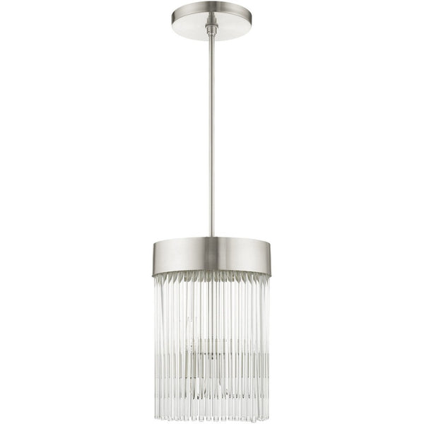 HomeRoots Three Light Dimmable Chandelier - Modern Steel Design with Cylindrical Shades for Any Space 687531
