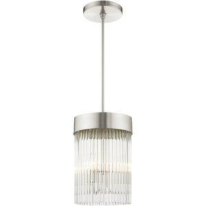 HomeRoots Three Light Dimmable Chandelier - Modern Steel Design with Cylindrical Shades for Any Space 687531