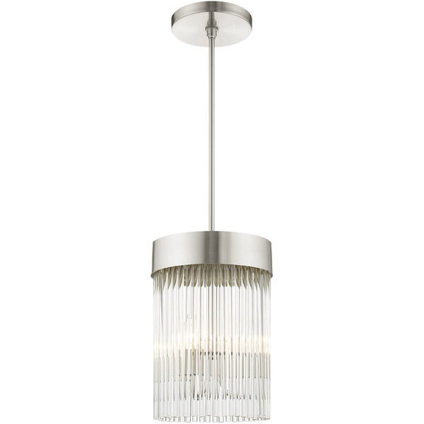 HomeRoots Three Light Dimmable Chandelier - Modern Steel Design with Cylindrical Shades for Any Space 687531