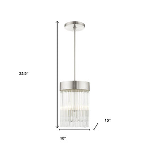 HomeRoots Three Light Dimmable Chandelier - Modern Steel Design with Cylindrical Shades for Any Space 687531