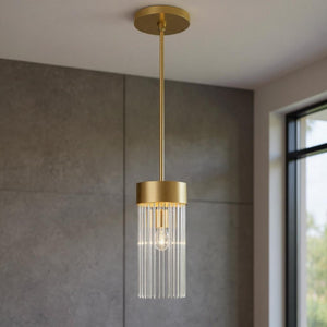 HomeRoots Dimmable Chandelier with Sleek Cylinder Shades for Modern Ambiance in Any Space – Adjustable Lighting 687532