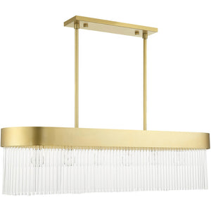 HomeRoots Six Light Dimmable Chandelier - Modern Cylindrical Shades for Elegant Ambiance in Any Room 687533