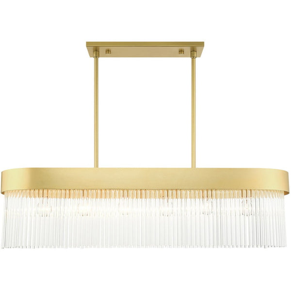 HomeRoots Six Light Dimmable Chandelier - Modern Cylindrical Shades for Elegant Ambiance in Any Room 687533