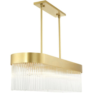 HomeRoots Six Light Dimmable Chandelier - Modern Cylindrical Shades for Elegant Ambiance in Any Room 687533