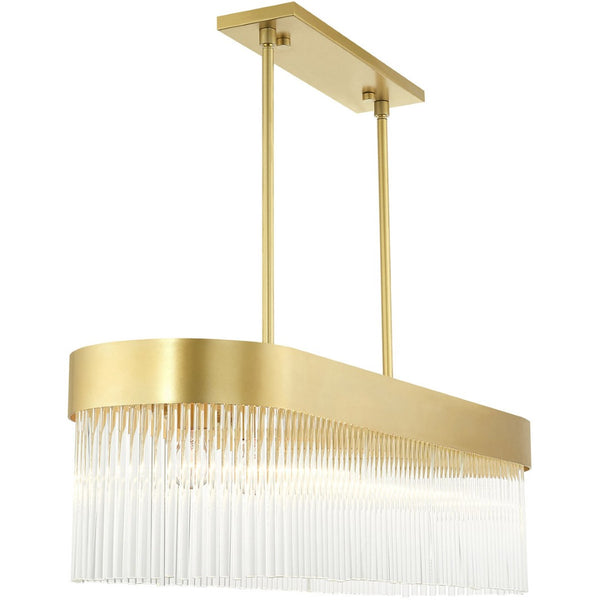 HomeRoots Six Light Dimmable Chandelier - Modern Cylindrical Shades for Elegant Ambiance in Any Room 687533