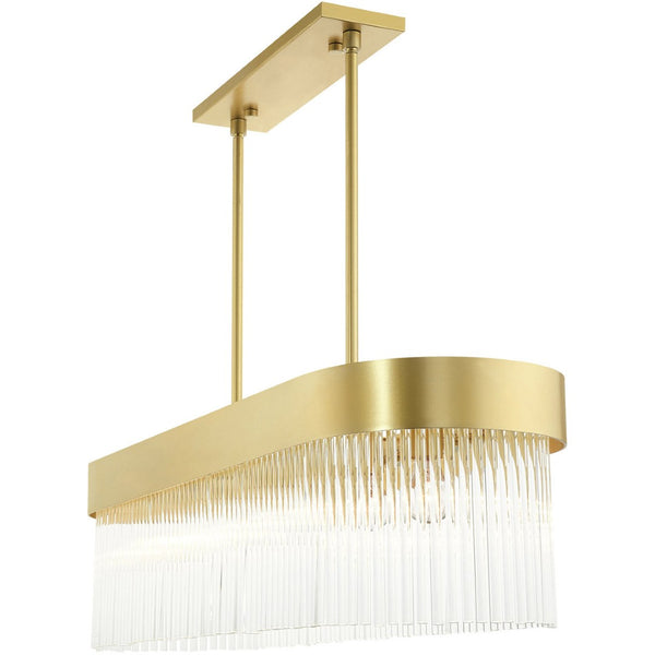 HomeRoots Six Light Dimmable Chandelier - Modern Cylindrical Shades for Elegant Ambiance in Any Room 687533