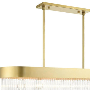HomeRoots Six Light Dimmable Chandelier - Modern Cylindrical Shades for Elegant Ambiance in Any Room 687533