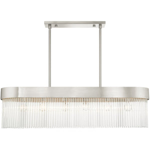 HomeRoots Six Light Dimmable Chandelier with Modern Cylinder Shades for Elegant Home Illumination & Style 687534