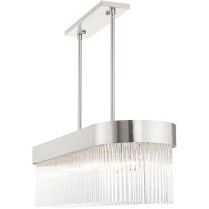 HomeRoots Six Light Dimmable Chandelier with Modern Cylinder Shades for Elegant Home Illumination & Style 687534